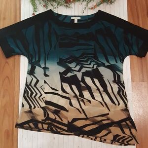 🎁 DANA BUCHMAN | Ombre Asymmetric Printed Blouse